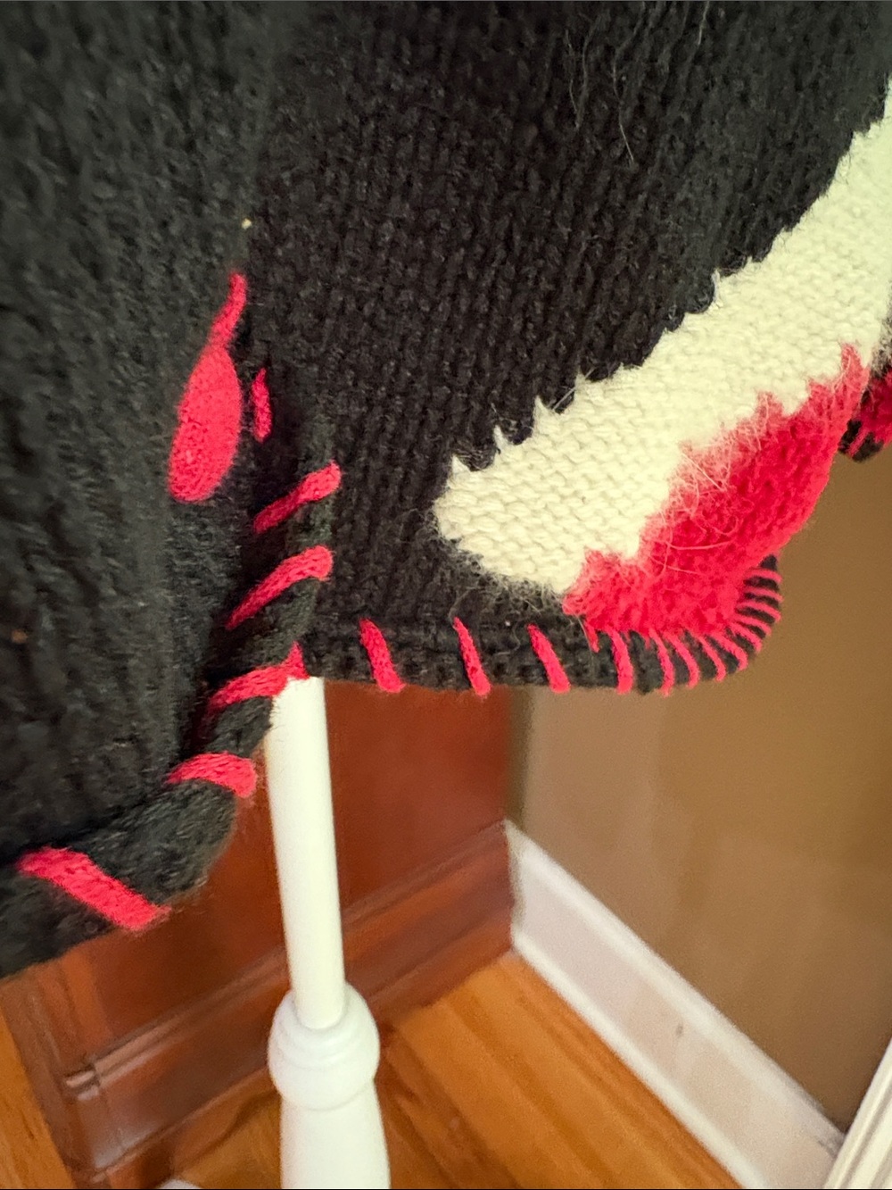 Vintage Christmas Red, Black & Cream Cardigan 1998 tag - Picture 8 of 14
